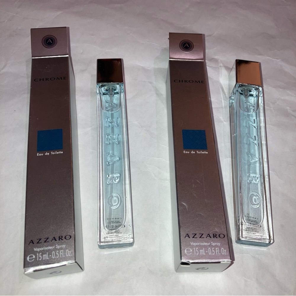 2 x azzaro chrome 15ml